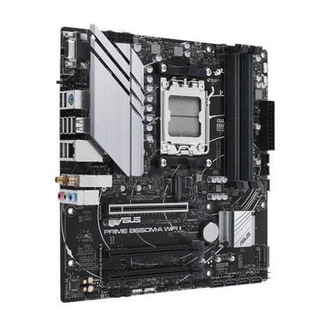 Asus | PRIME B650M-A WIFI II | Processor family AMD | Processor socket AM5 | DDR5 DIMM | Memory slots 4 | Supported hard disk dr - 2